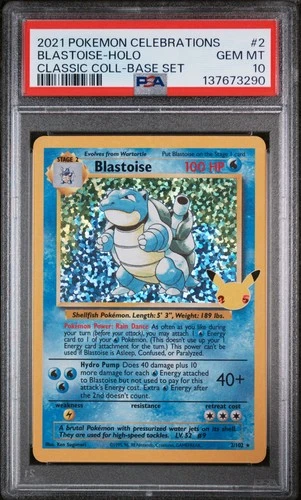 2021 POKEMON CELEBRATIONS CLASSIC COLLECTION #2 BLASTOISE-HOLO PSA 10