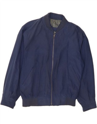 VINTAGE Herren Bomberjacke UK 36 Small Blau Polyester OH09