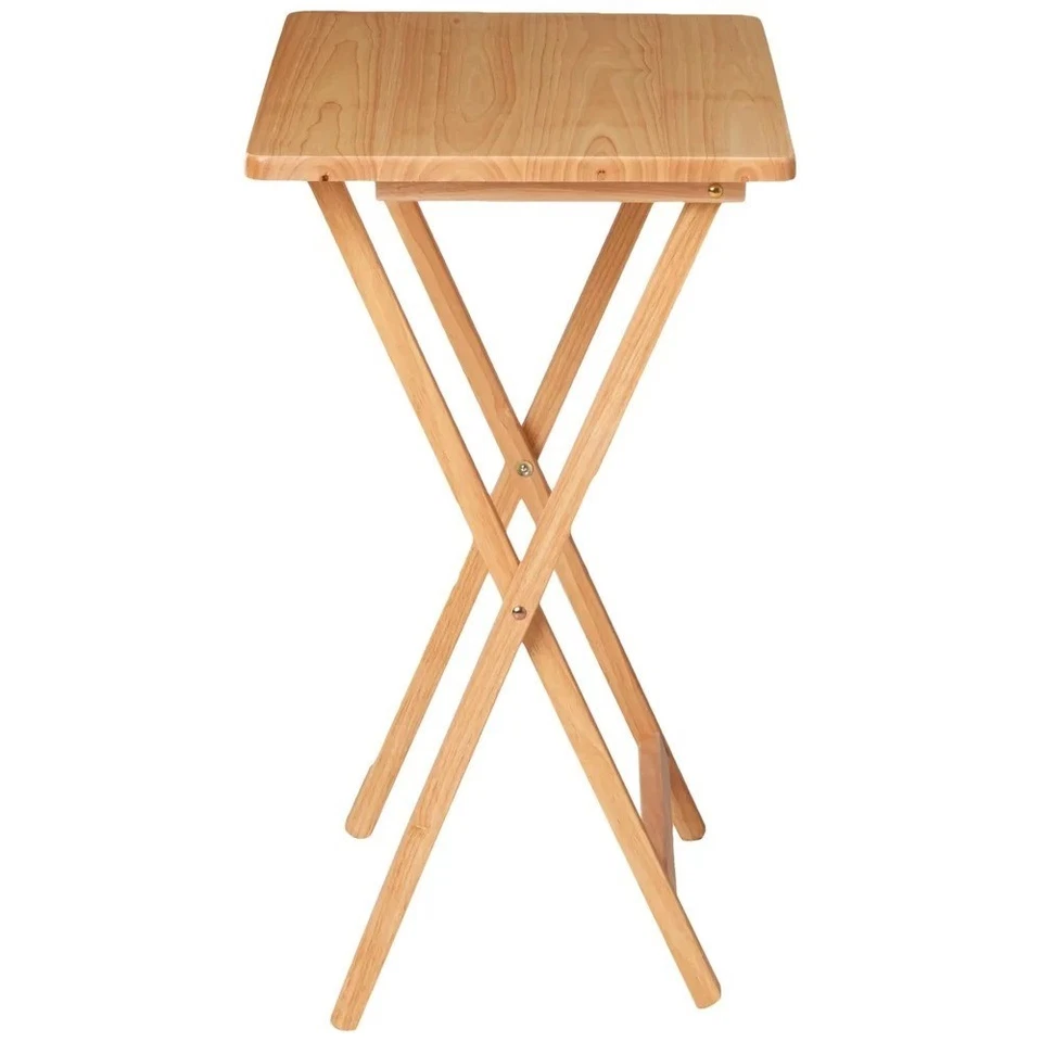 Indoor Single Folding TV Tray Table Natural L 19 x W 15 x H 26 inches. - Image 3 of 4