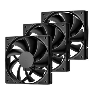 OPEN BOX 3Pack Black 120mm Computer PC Case Fans 12V 3PIN 1200RPM Quiet Case Fan