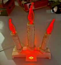 Vtg Empire Christmas Electric Candolier 3 Light Flame Bulbs Candles Electric