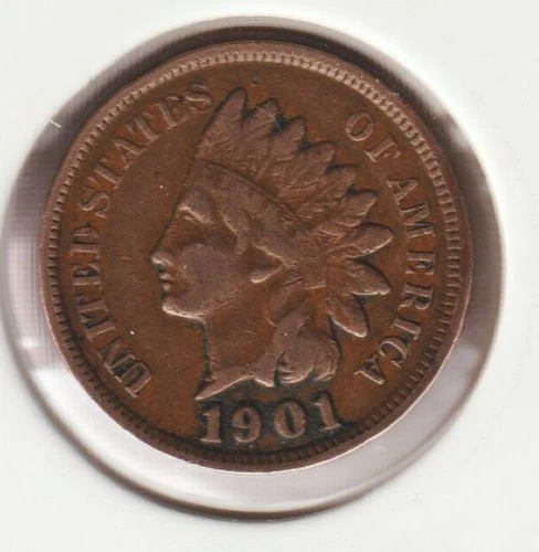 US Rare Old West 1901 Indian Head Penny Coin American Collection Shield Cent USA
