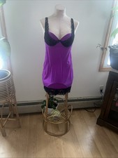 Victorias Secret Padded Push Up Babydoll Slip Size 36B Purple