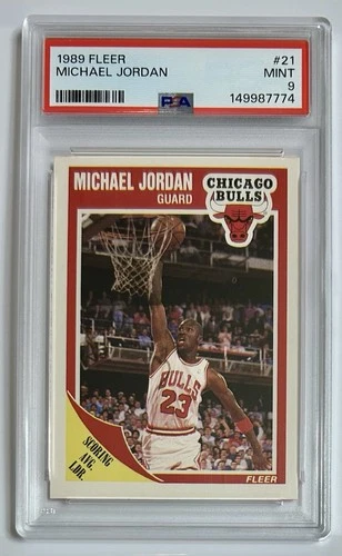 Michael Jordan 1989-90 Fleer PSA 9 Mint Chicago Bulls NBA Card #21