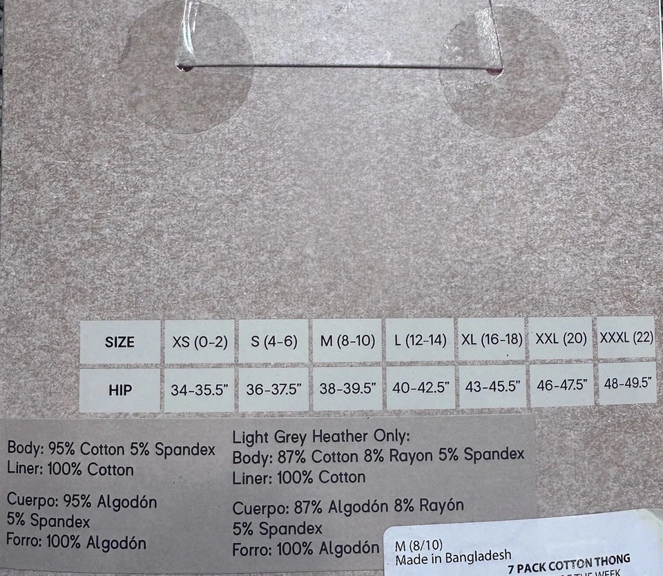 7-Pair NO BOUNDARIES Women’s M (8-10) Cotton Thong Mid-Rise Days Of The Week - Image 3 of 3