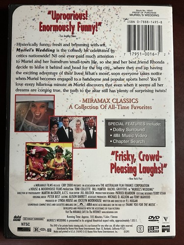 Muriel's Wedding (DVD, 1994) - Picture 3 of 3