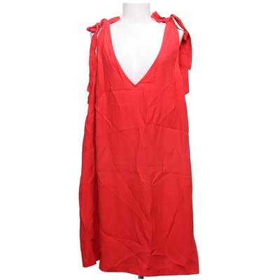 H&M, Kleid, Größe: XXL, Rot, Viskose/Polyester, Einfarbig, Damen #eM5