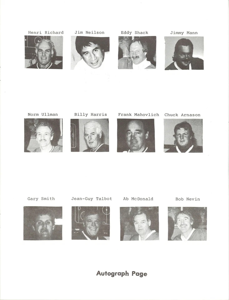 HOCKEY PROGRAM AUTOGRAPH BY 10 HENRI RICHARD NORM ULLMAN ED SHACK HOF PSA DNA - Image 3 of 4