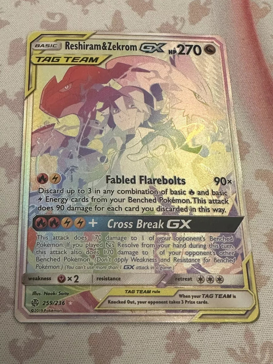 Reshiram & Zekrom GX (Tag Team) - 259/236 Hyper Secret Rainbow