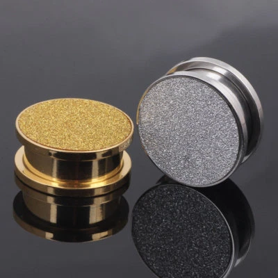 1 Paar Silber Gold Glitzer Flesh Tunnel Ohr Plug Screw Fit Piercing Ohrstecker - Bild 1 von 4