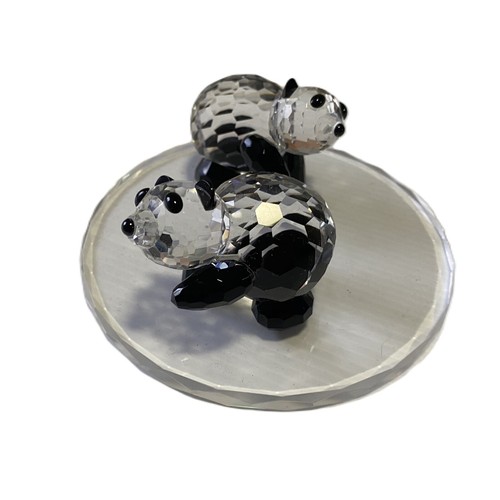 KATINA CRYSTAL: 2 Panda Bears on Base, Authentic Handcrafted Austrian Crystal - Picture 3 of 11
