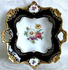 10" 659 VG GERMAN BAVARIA KAISER ALKA KUNST MEISSEN COBALT BLUE HP PORCELN BOWL