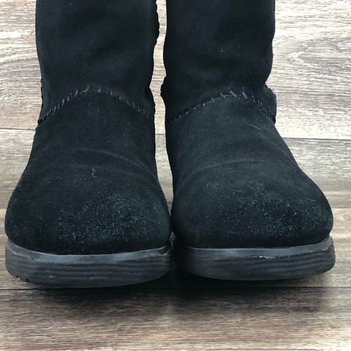 Skechers Ankle Boots Women's 10 Black Suede Faux Fur Lining Pull On Aztec - Picture 8 of 8