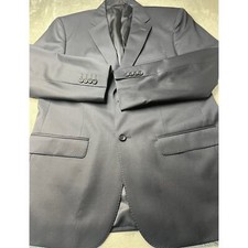Joseph  Feiss Gold Mens 42R 100 Wool 2-Button Blazer Jacket Charcoal Black
