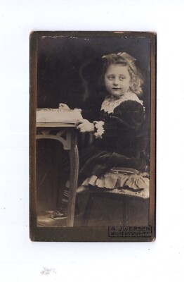 CDV Foto Niedliches kleines Mädchen  Erna Lammers / Wilhelmshaven / Varel 1910er