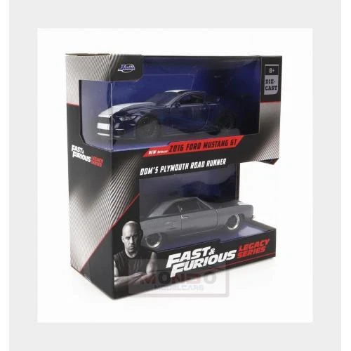 1:32 JADA Ford 2X Fast & Furious Mustang Gt 2016 Plymouth 1970 253202018-34255 - Immagine 2 di 2