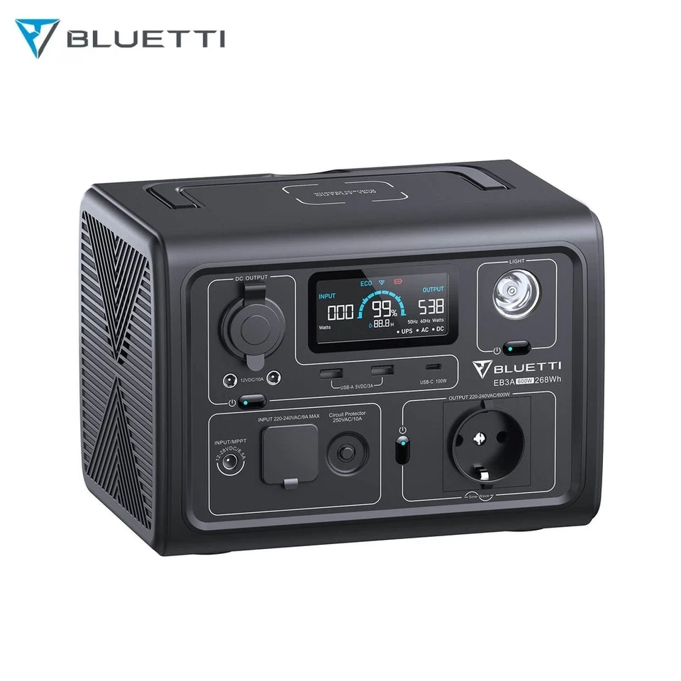 BLUETTI EB3A 600W Powerstation LiFePO4 268Wh Solargenerator Tragbare Camping - Bild 4 von 4