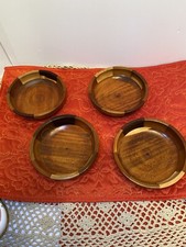 Vintage Handmade Mixed Wood Salad Bowl Set. 5.5  Set Of Four Beautiful Wood.