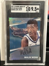 2017-18 Panini Absolute Rookie Auto 90/99 Malik Monk #AR-MM Rookie Auto SGC 9.5 