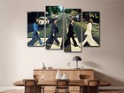 The Beatles Walking Abbey Road Trees Cars 4 Piece Panel Canvas Wall Art Decor