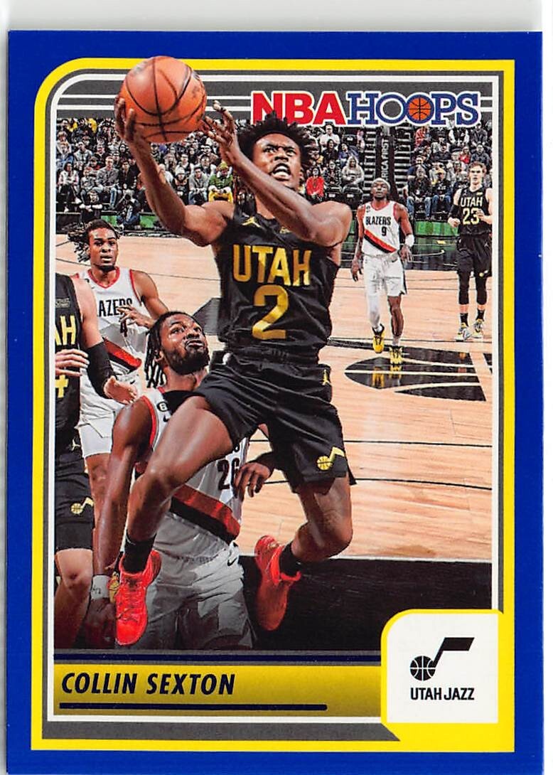 2023-24 Panini NBA Hoops Collin Sexton Blue Parallel Utah