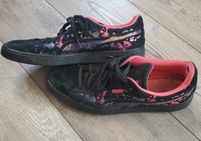 Puma Sneakers Mens Size 13 Black Suede Classic Splatter Athletic Shoes 