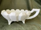Vintage White Milk Glass 5 1/4” Footed 3-Toed Candy Dish/Nappy/Bowl with Handle