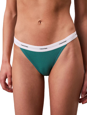 Calvin Klein Women's (Medium ) Cotton Stretch Rib String Thong QD5264-340