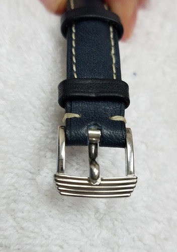 RARE! Mauboussin Automatic 18K Solid White Gold Wrist Watch, Blue Leather Band - 第 7/12 張圖片