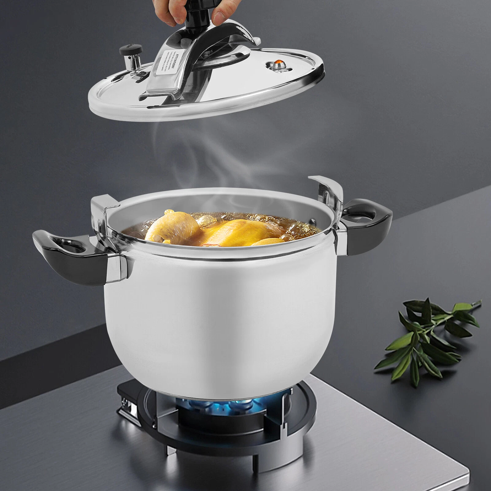 11L Stainless Steel Pressure Cooker 60Kpa Pressure Stewing Pot For Family Hotel