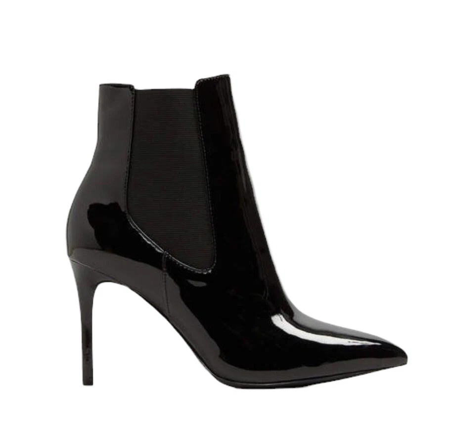 Aldo Millage Black Patent High Heel Boots Size 10 New