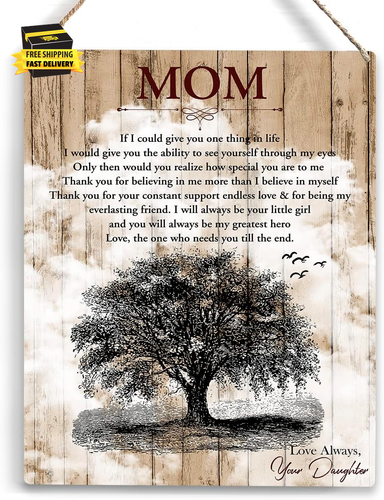 Mom Gifts Birthday Gifts for Women Mom Mother Decor Wood Sign Thank You Gifts fo