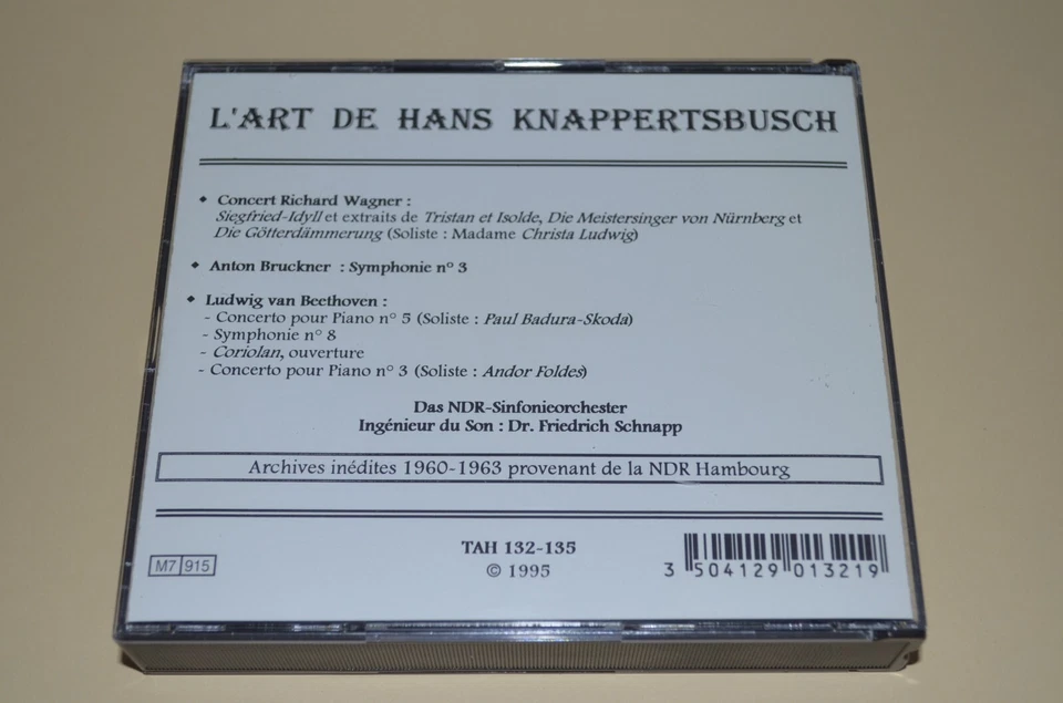 Hans Knappertsbusch - Wagner, Bruckner, Beethoven / tahra 1995 / France / 4CD - Bild 2 von 2
