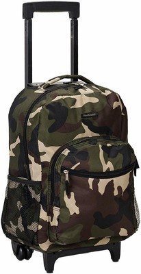 camouflage rolling backpack