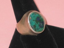 Vintage Sterling Silver  Inlaid Chrysocolla Ring  Mexico  Size 8.5