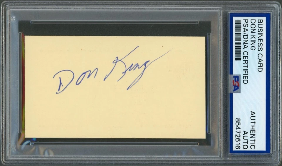 Don King SIGNED Business Card Vintage Larry Holmes Ali Boxing Promoter Auto PSA - Image 2 of 3