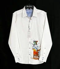 Robert Graham APRES SKI  Drink Series Embroidered $258 Large NWT Classic Fit