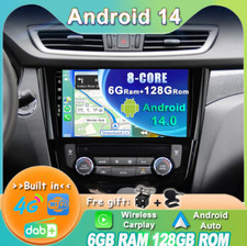 For Nissan Qashqai Rogue X-Trial 14~18 Android 14 Car Stereo GPS Navi DAB+ 128GB