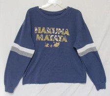 DISNEY The Lion King "Hakuna Matata" Navy Blue Sleep Pullover Sweatshirt Medium