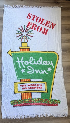 Holiday Inn Pool Beach Towel 30"x54" Vintage Old Logo Travel Hotel Souvenir