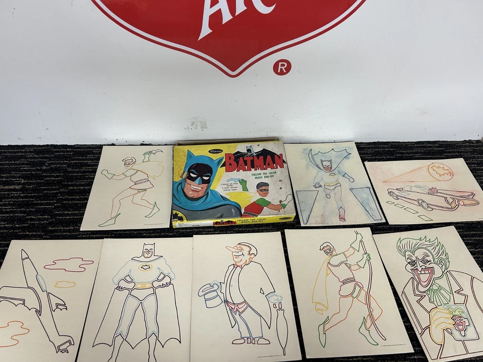 SOLO TARJETAS DE FROTAR MÁGICAS WHITMAN BATMAN FOLLOW THE COLOR DE LAS 1960 Foto 3 de 4