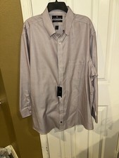 hart schaffner marx dress shirt Sz 17.5-33 Stripe Burgundy White