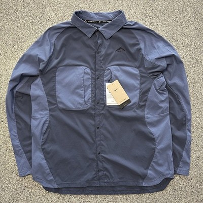 Nike Trail Dri-FIT ADV UV Running Shirt Jacket Mens M Thunder Blue HJ5079 437