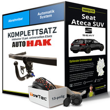 Für SEAT Ateca SUV KH7, KHP Anhängerkupplung abnehmbar +eSatz 13pol uni 16- AHK
