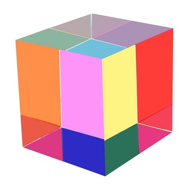 CMY Mischender Farbwürfel, 70 mm, CMYcube für Zuhause oder Büro, Physik, Bild...