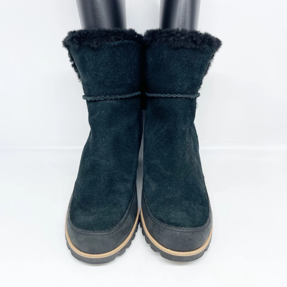 UGG Mujer Malvella Piel de Oveja Cuña Botines Gamuza Negro Talla 9 Foto 2 de 4