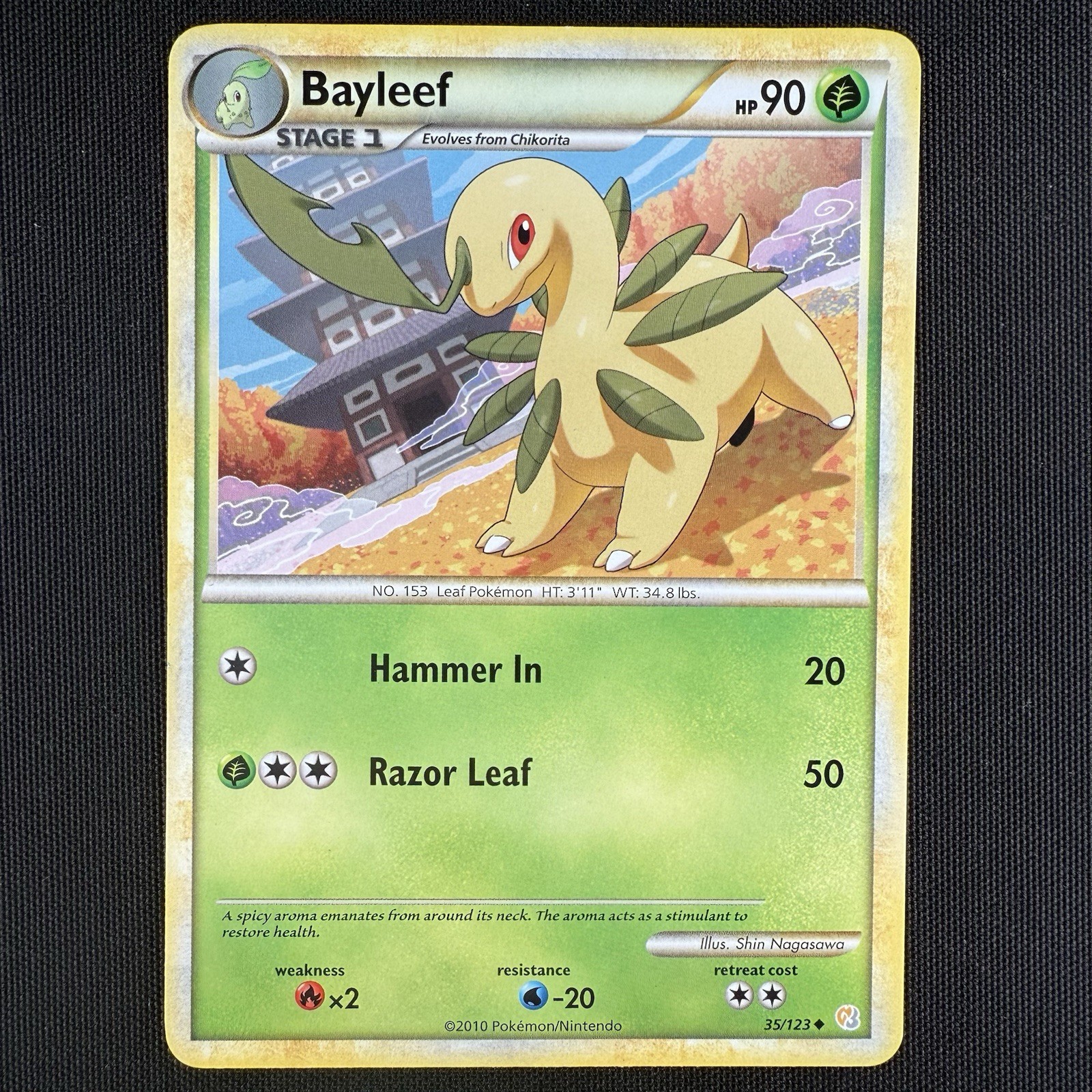 Pokemon TCG Bayleef 35/123 HGSS Heartgold & Soulsilver Regular Non Holo Card