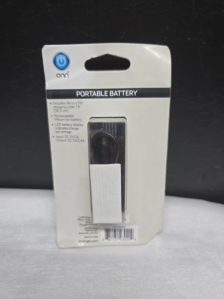 Onn Portable Battery Power Bank 6700 Mah Black Micro USB Cable 1ft Included - Image 4 of 4