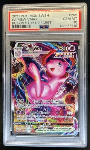 2021 Pokemon SWSH Fusion Strike Mew VMAX Secret Rare #269/264 PSA 10 GEM MINT