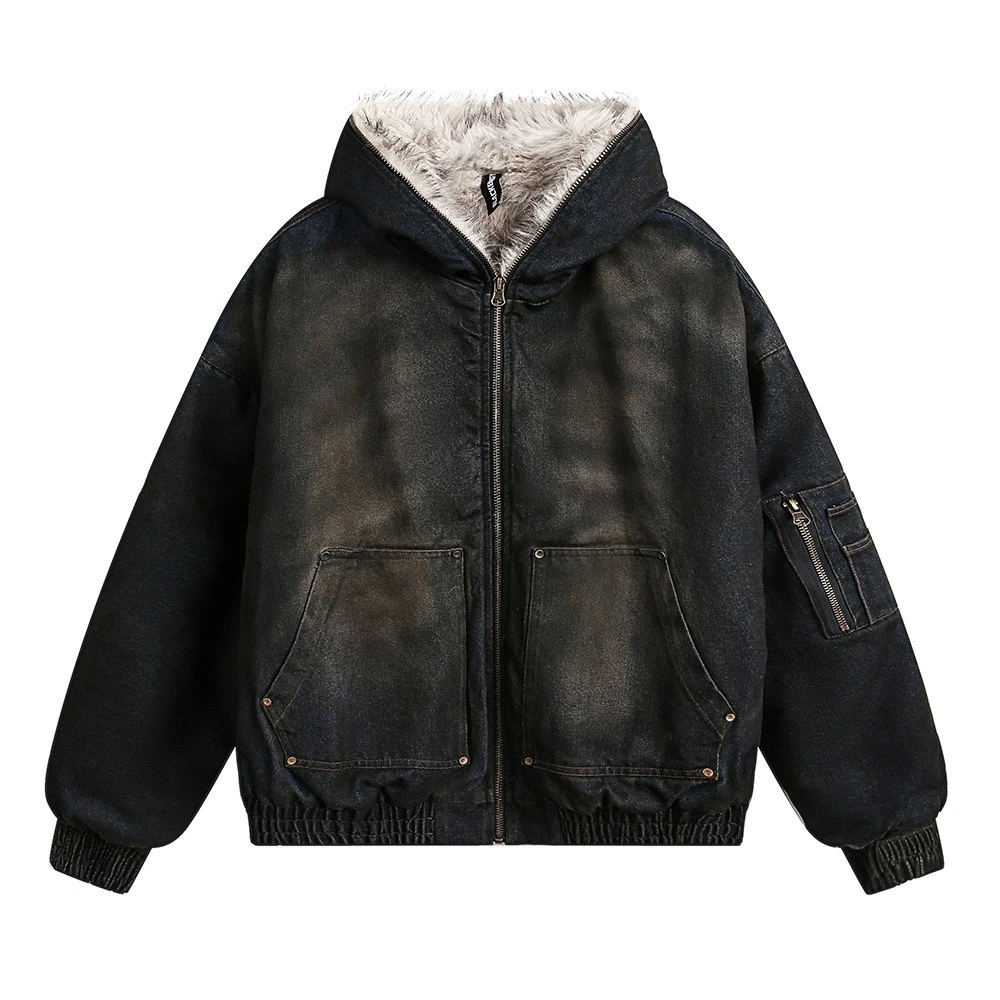 Mens Denim Jacket Jean Coat Slim Fit Casual Clothing Long Sleeve Outwear